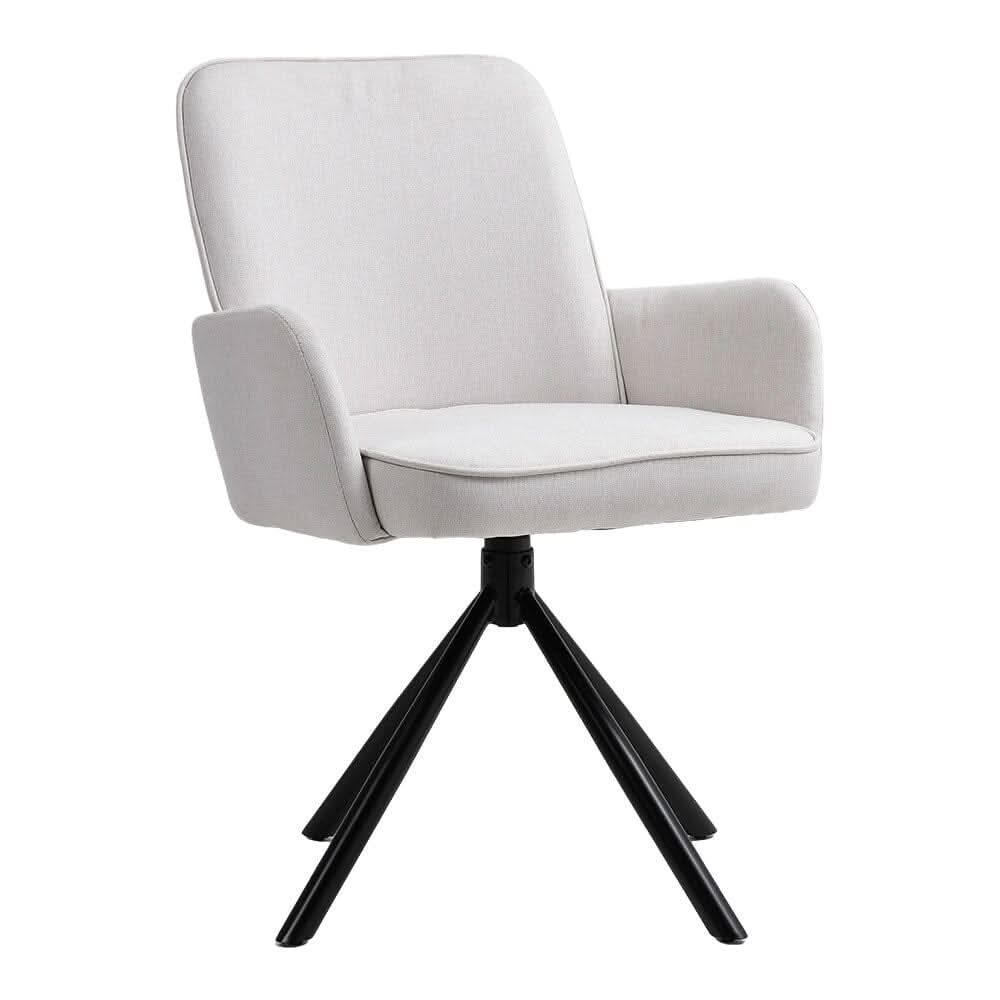 Scandinavian Style Swivel Accent Chair Linen Fabric
