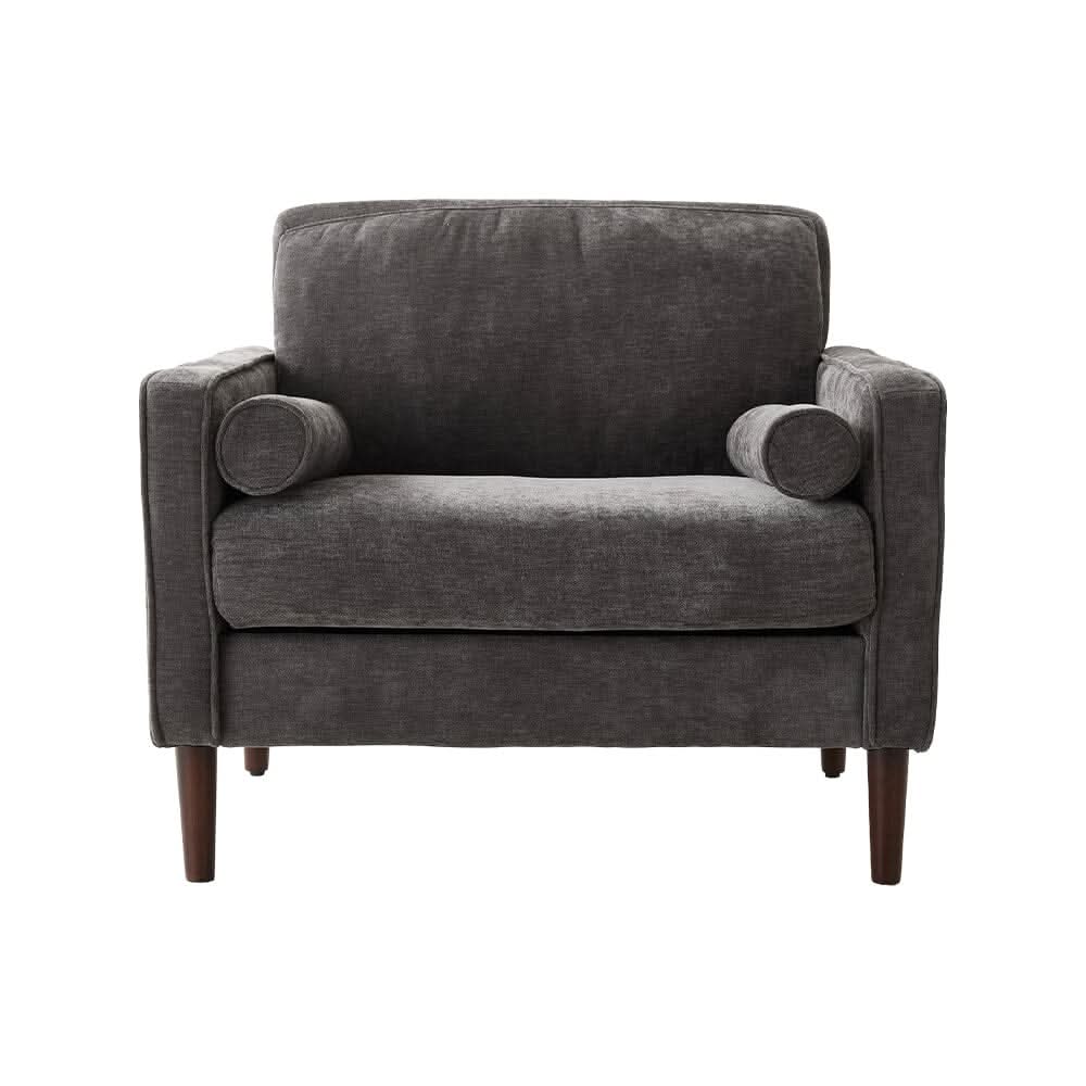 Accent Chair with 2 Cylindrical Pillows - Zippered Detachable Cushions