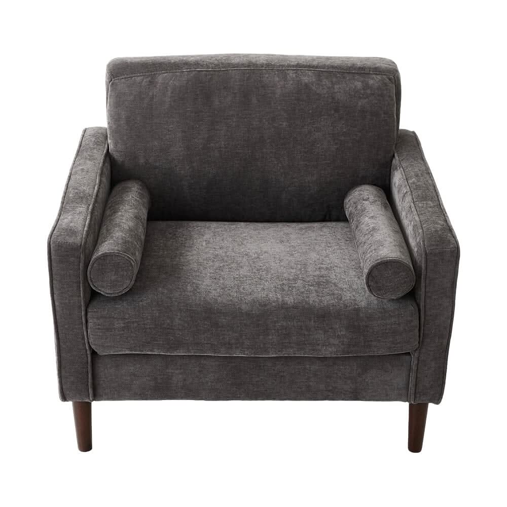 Accent Chair with 2 Cylindrical Pillows - Zippered Detachable Cushions