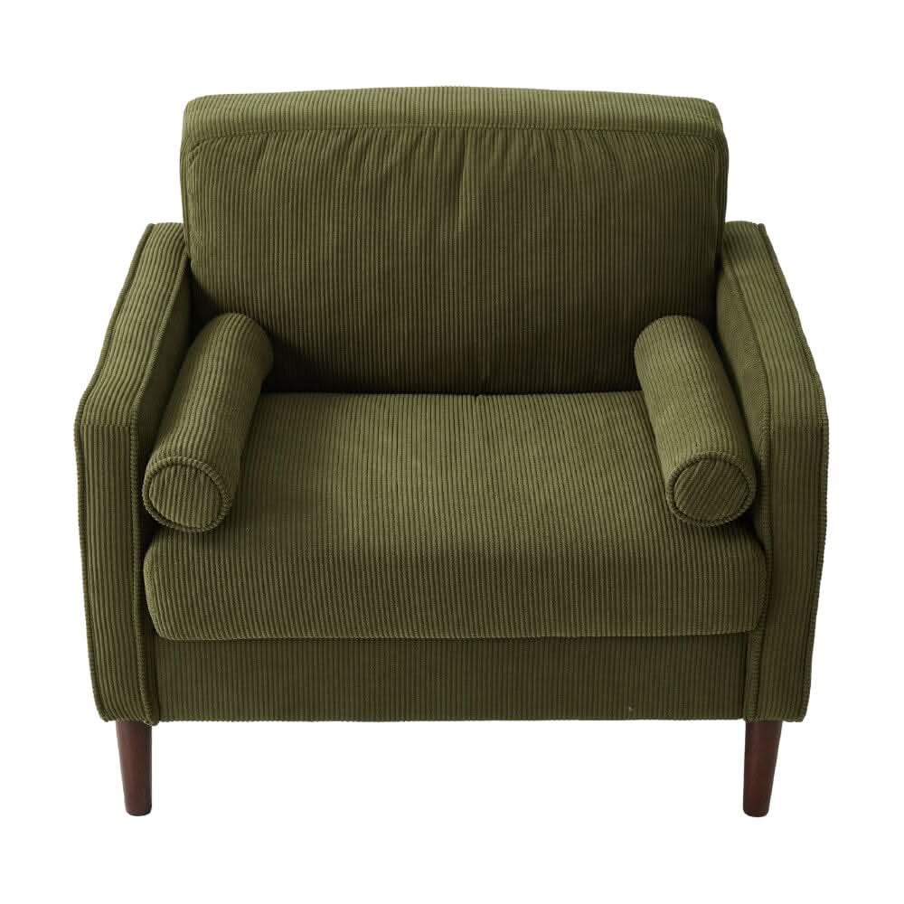 Accent Chair with 2 Cylindrical Pillows - Zippered Detachable Cushions