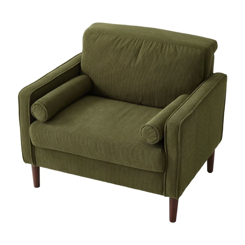 Accent Chair with 2 Cylindrical Pillows - Zippered Detachable Cushions