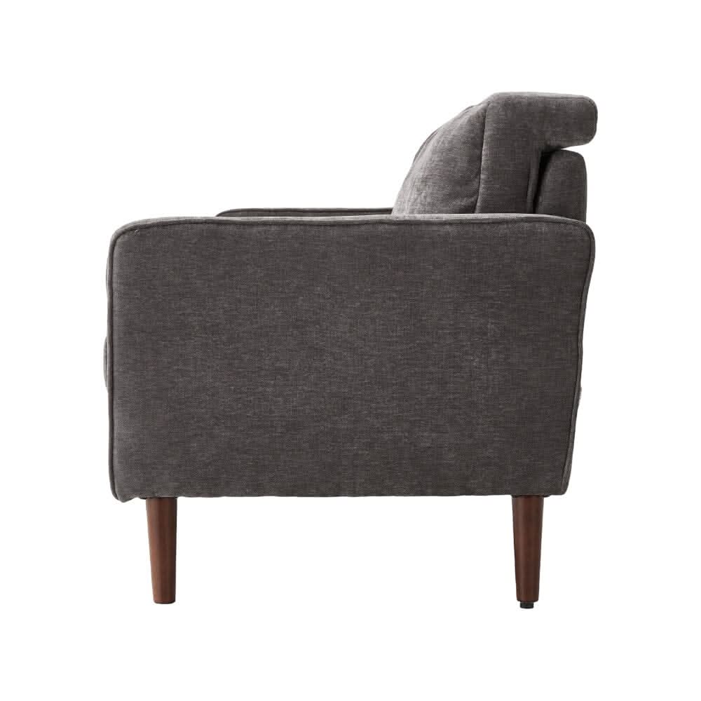 2 Seater Sofa with Cylindrical Pillows and Plush Cushions