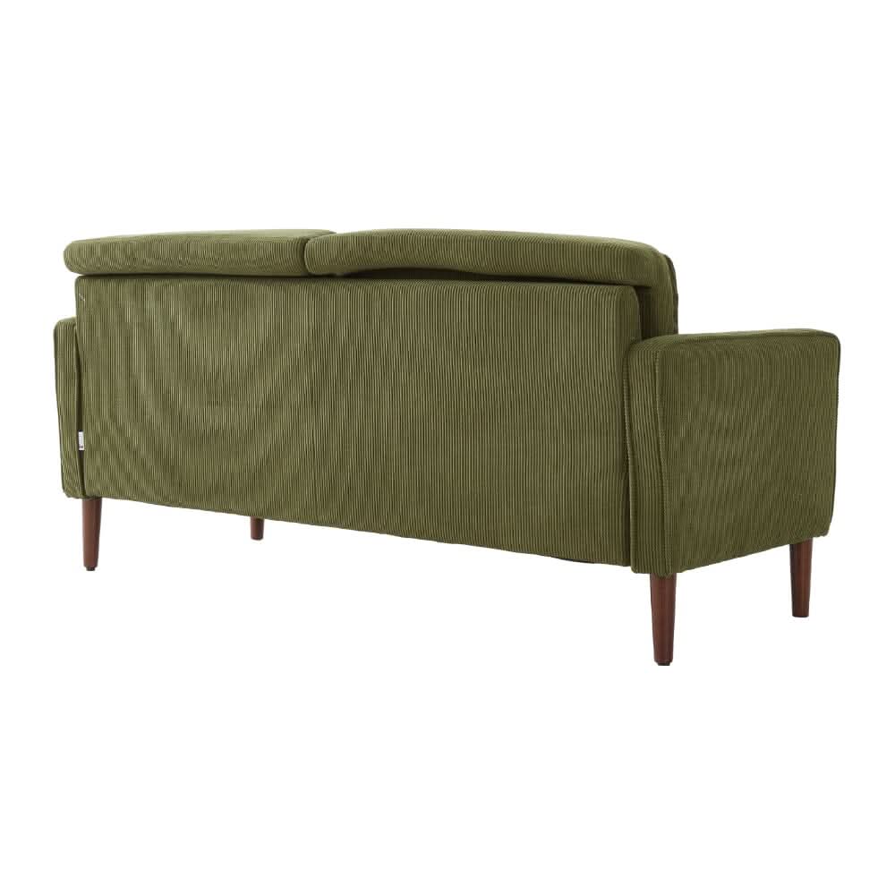 2 Seater Sofa with Cylindrical Pillows and Plush Cushions