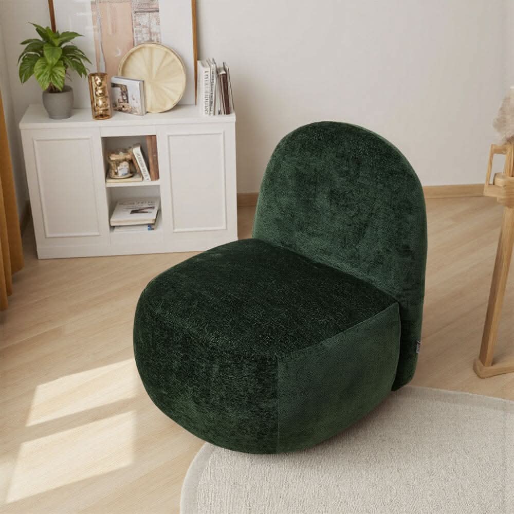 Organic Shape Accent Chair Chenille Fabric