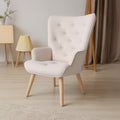 Retro Tufted Wingback Accent Chair Velvet Fabric