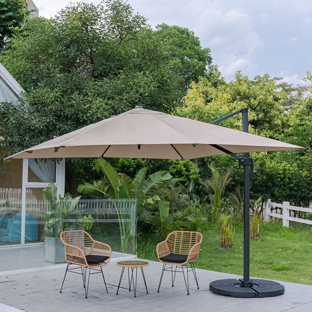 3 x 3M Wide Garden Parasol Outdoor Hanging UV Resistant and Waterproof Umbrella for Patio