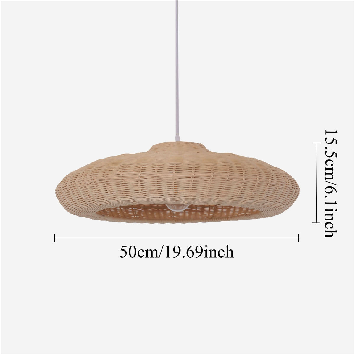 Lightsin Japanese Shell-Inspired Rattan Pendant Light Natural Serenity