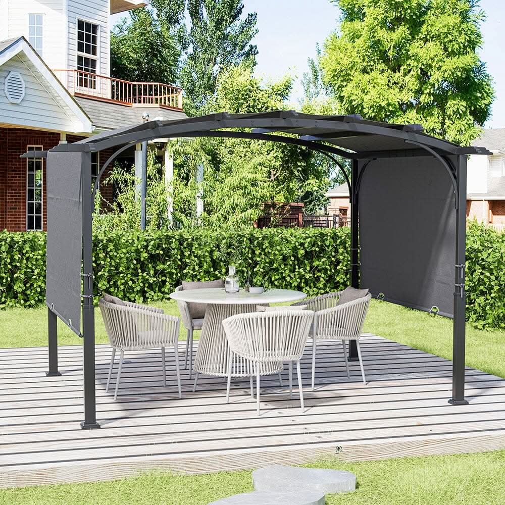 9ft Outdoor Gazebo Exquisite Summer Dark Grey Curved