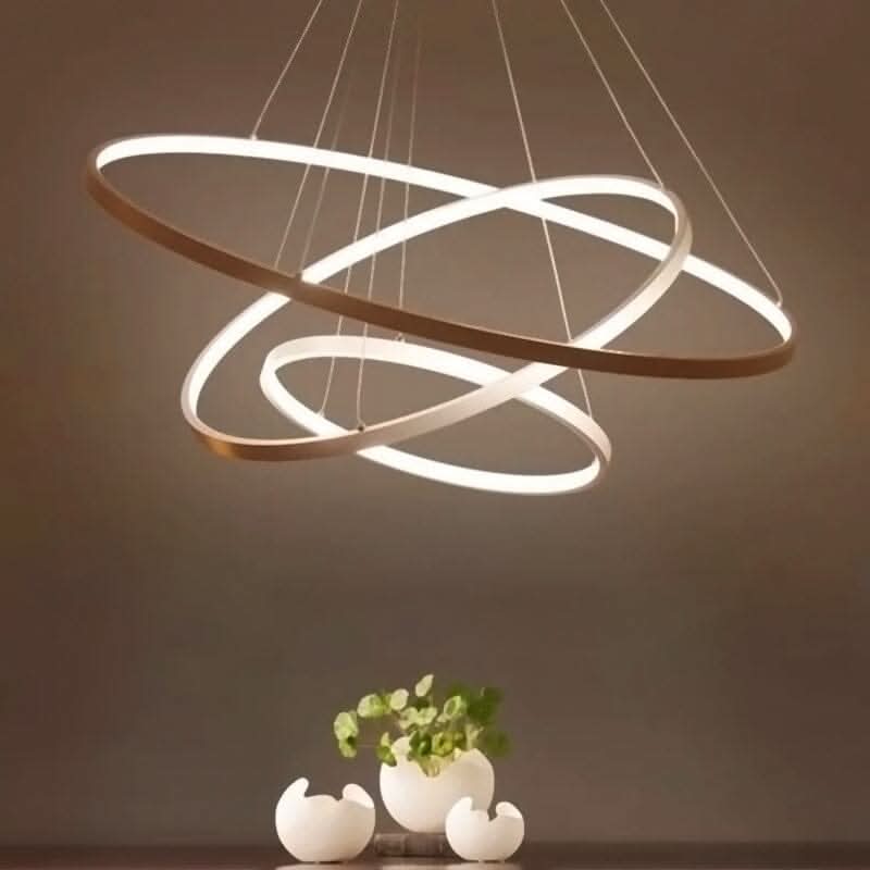 Modern Led Pendant 3 Acrylic Ring Chandelier