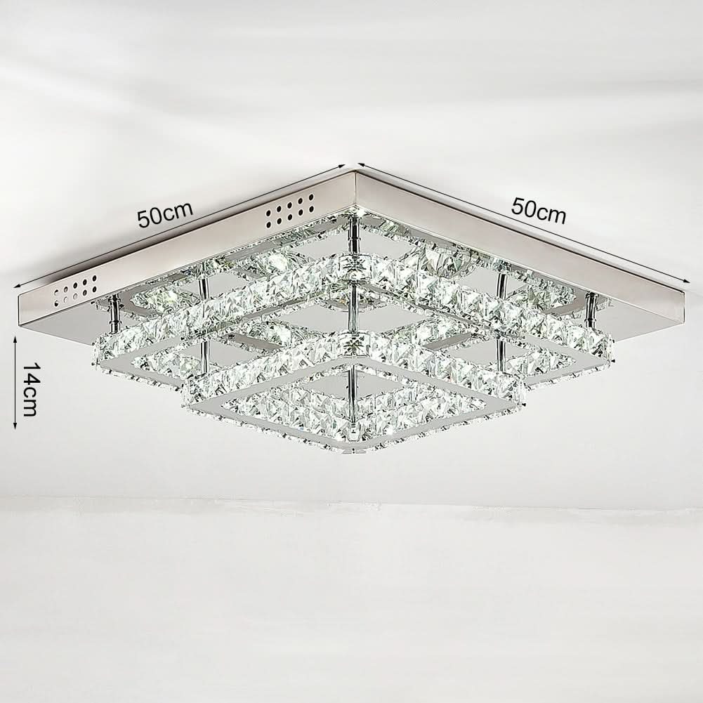 Modern 2-Tier Crystal LED Ceiling Light Fixture Dimmable/Non-dimmable
