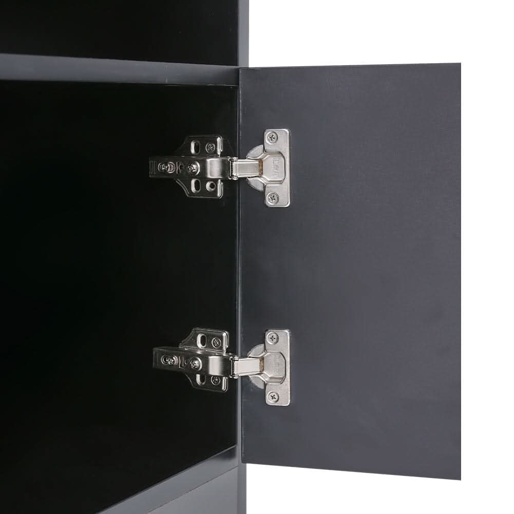 36 Inch Recessed Electric Fireplace TV Stand with Closed Storage