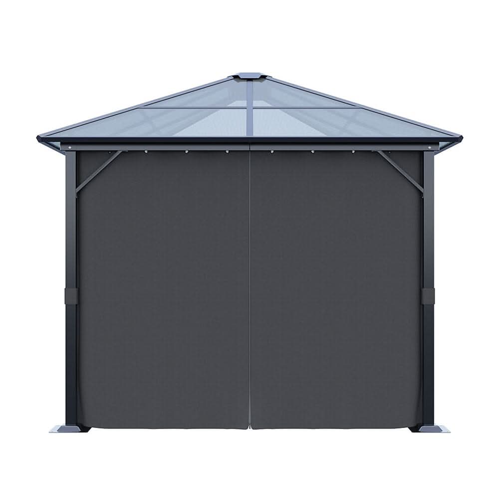 3*3*2.6m Dark Grey Single-roof Sunshade Canopy with Surrounding Fabric