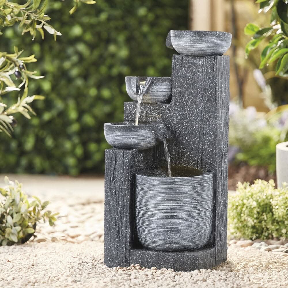 Outdoor Solar-Powered Water Fountain Rockery Decor