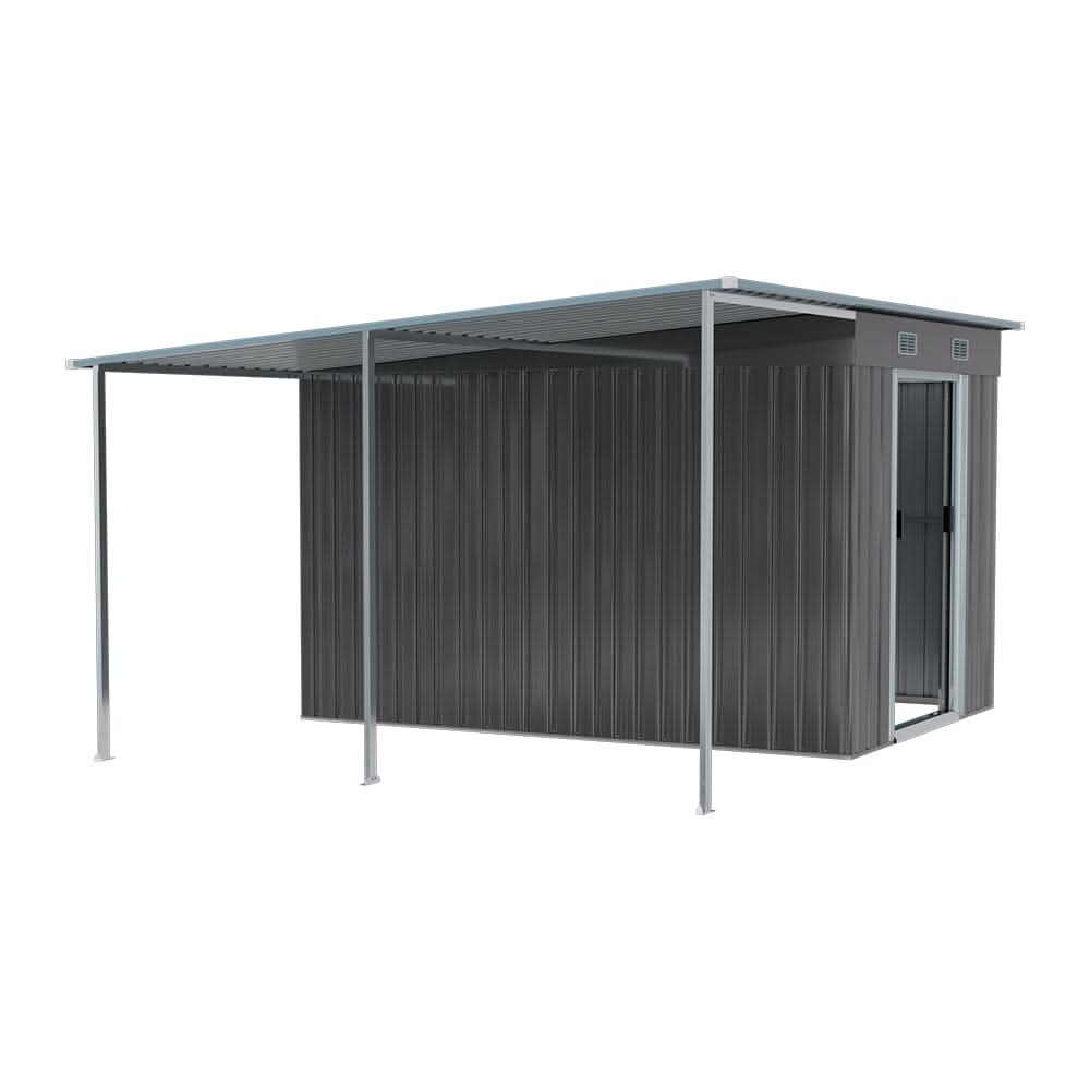 5.5x3.5 ft/ 5.5x5.5 ft/ 5.5x7.5 ft/ 5.5x9 ft Metal Pent Roof Outdoor  Storage Shed with Lean-to