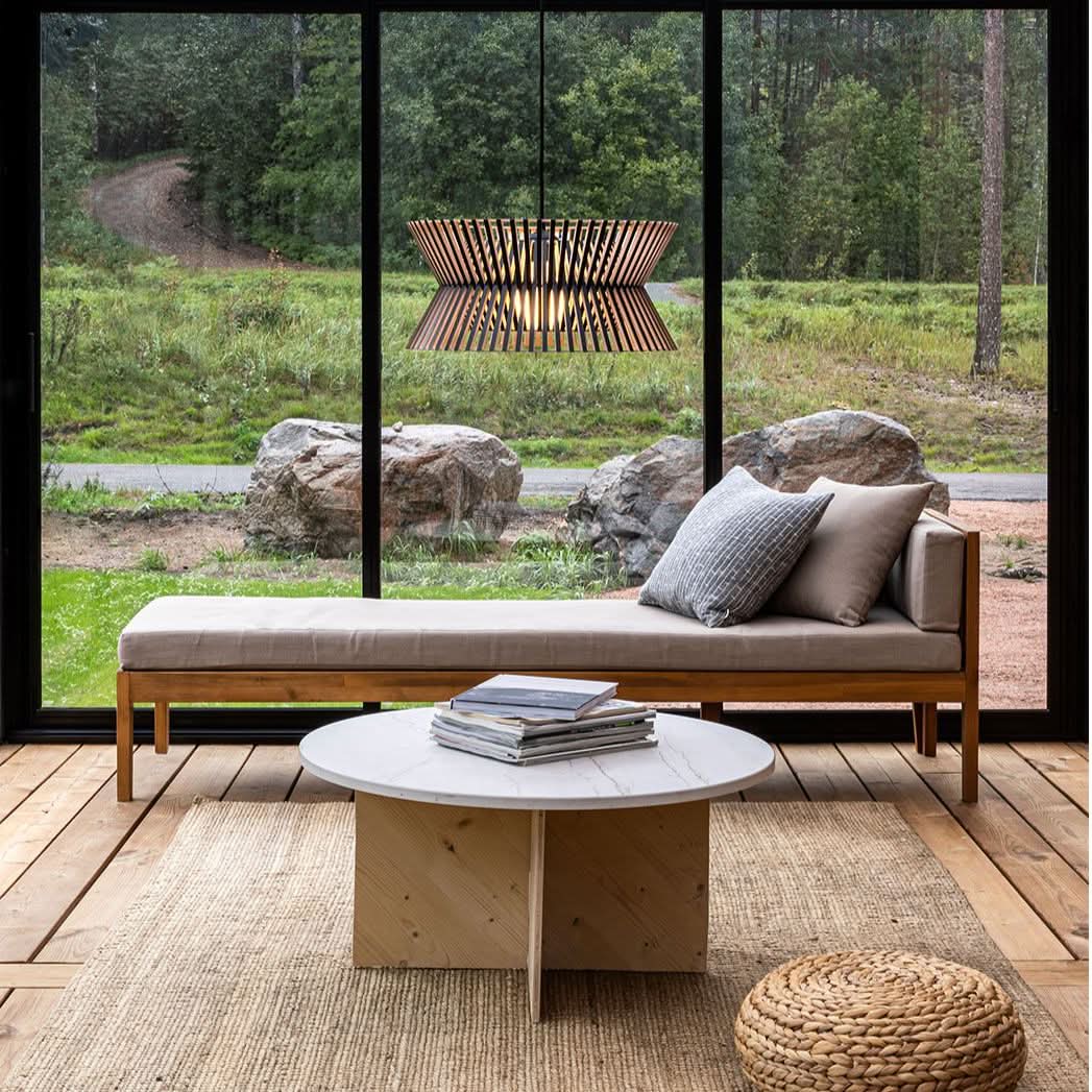 Lightsin Modern LED Wood Craft Drum Hanging Pendant Lights