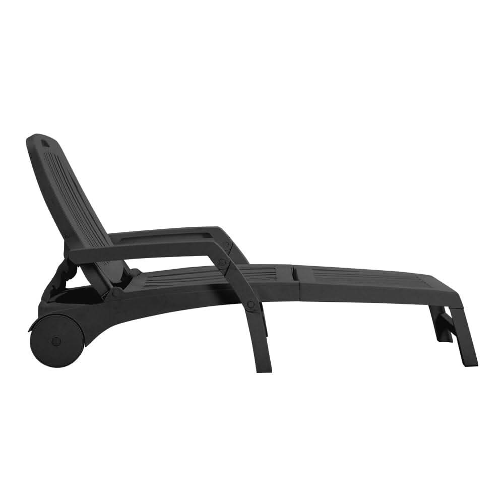 73.5cm W Outdoor Folding Lounge Chair Recliner with Wheels