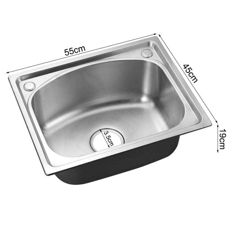 60/68cm W Stainless Steel Kitchen Sink Single Bowl Catering