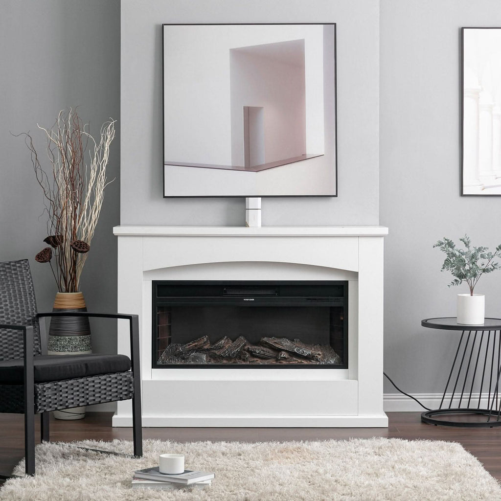 39/48 Inch W Electric Fireplace Suite 1800W with Ambient Light 1/7 LED Colours