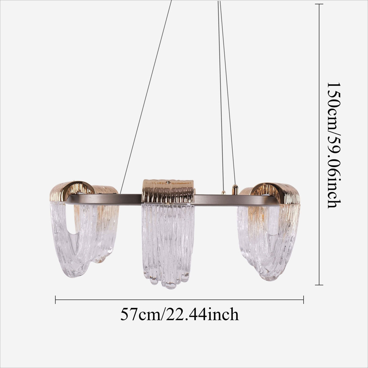 Lightsin Modern LED Pendant Ceiling Light with Cascading Gold Acrylic Curves