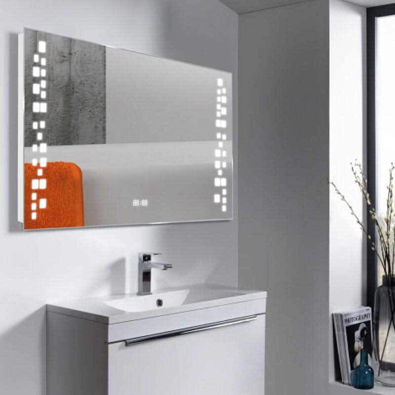 Modern Fog-Free LED Horizontal Bathroom Mirror, Surface Mount