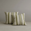 Cottonfy Square Exclusive Design Cushion in Green Striped Cotton Linen, 45*45CM