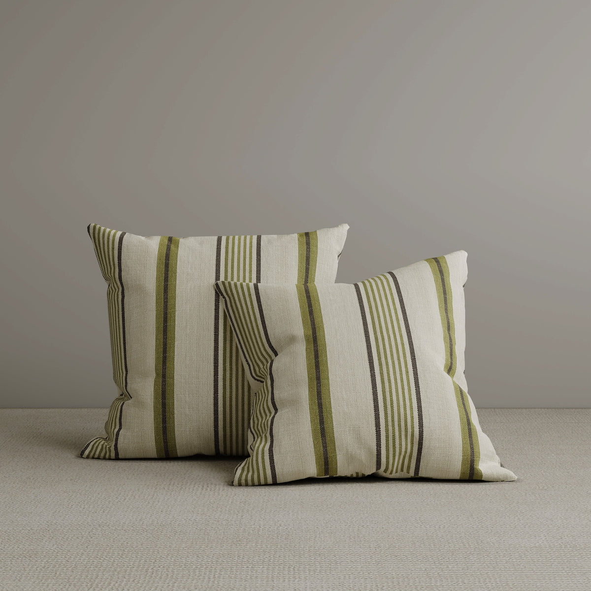 ‍Cottonfy Square Exclusive Design Cushion in Green Striped Cotton Linen, 45*45CM (100% off)