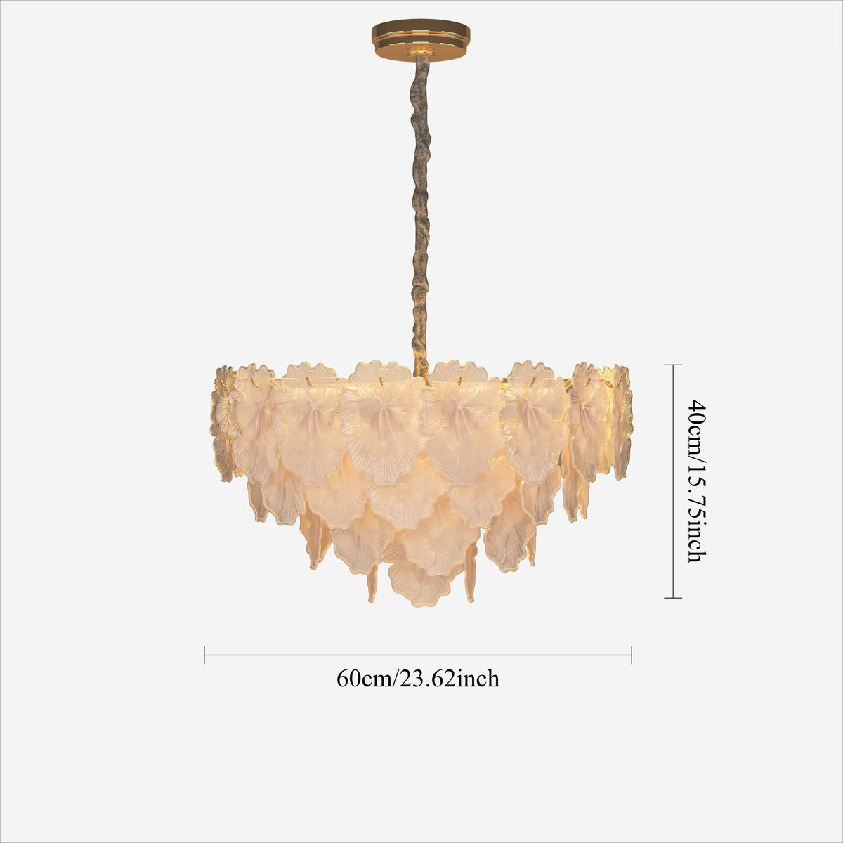 Lightsin Opulent Glow Elegant Glass Chandelier with Adjustable Elegance