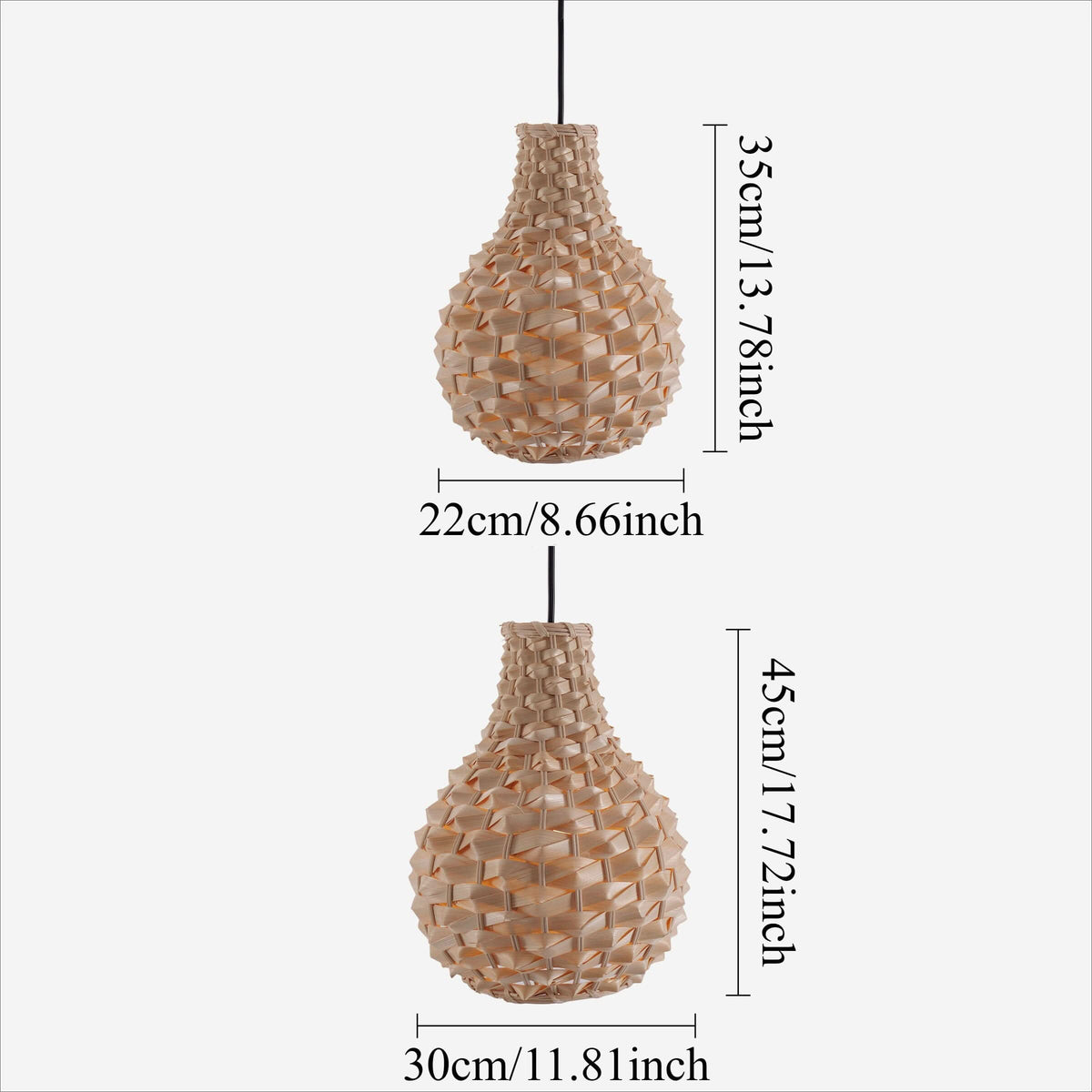Lightsin Bamboo Hand-Weaving Pendant Light Natural Art Lighting Fixture