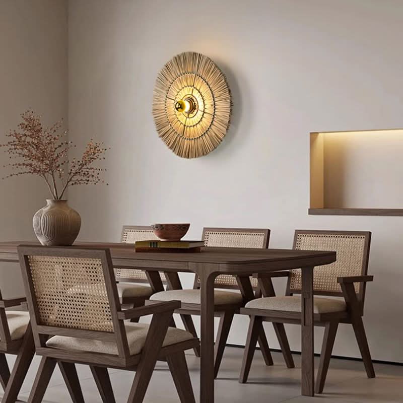 Lightsin Wabi-Sabi Vintage Woven Grass Bedside Wall Lamp