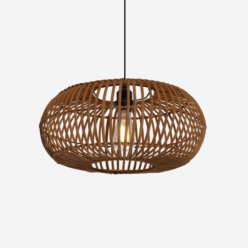 Lightsin Natural Bamboo Woven Round Pendant Light for Warm Interiors