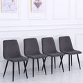 Set of 4 Curved Frosted Velvet Dining Chairs