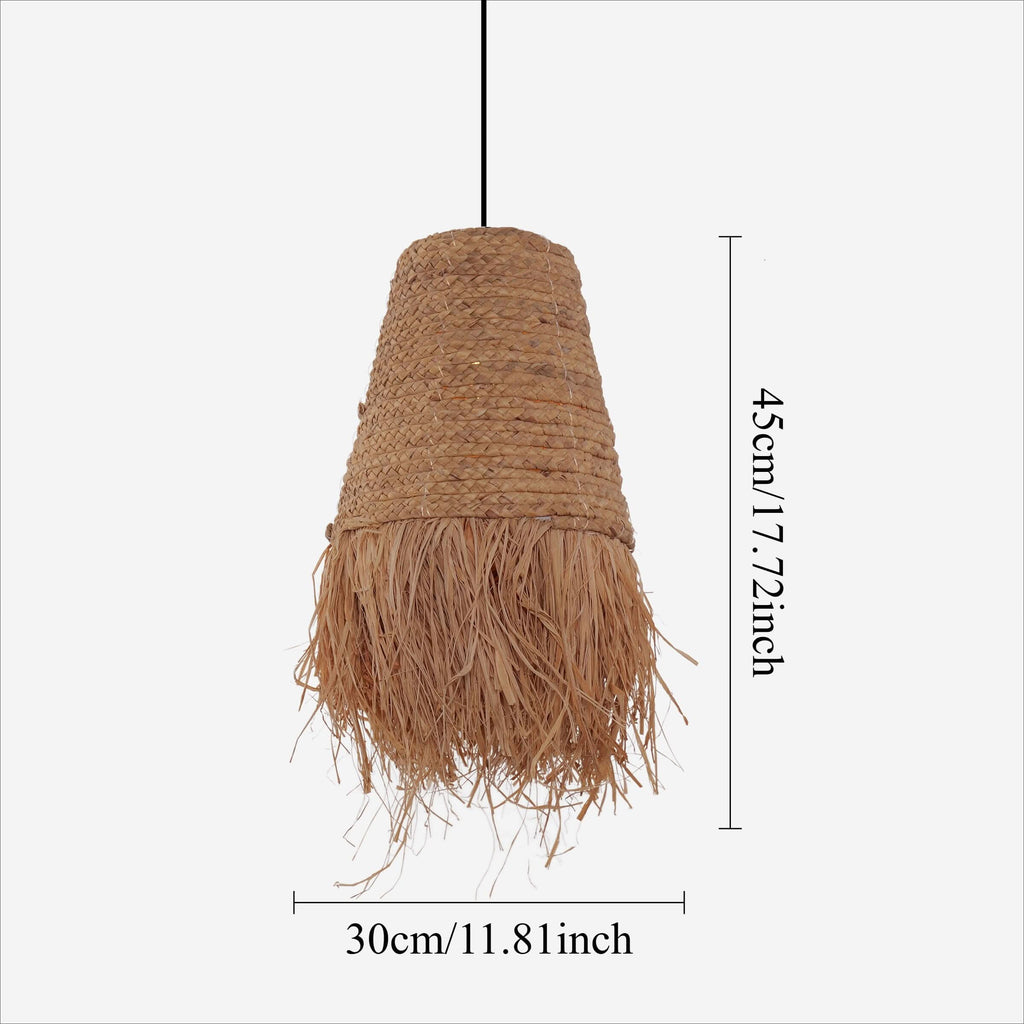 Lightsin Zen Wabi-Sabi Woven Pendant Light with Natural Grass Texture