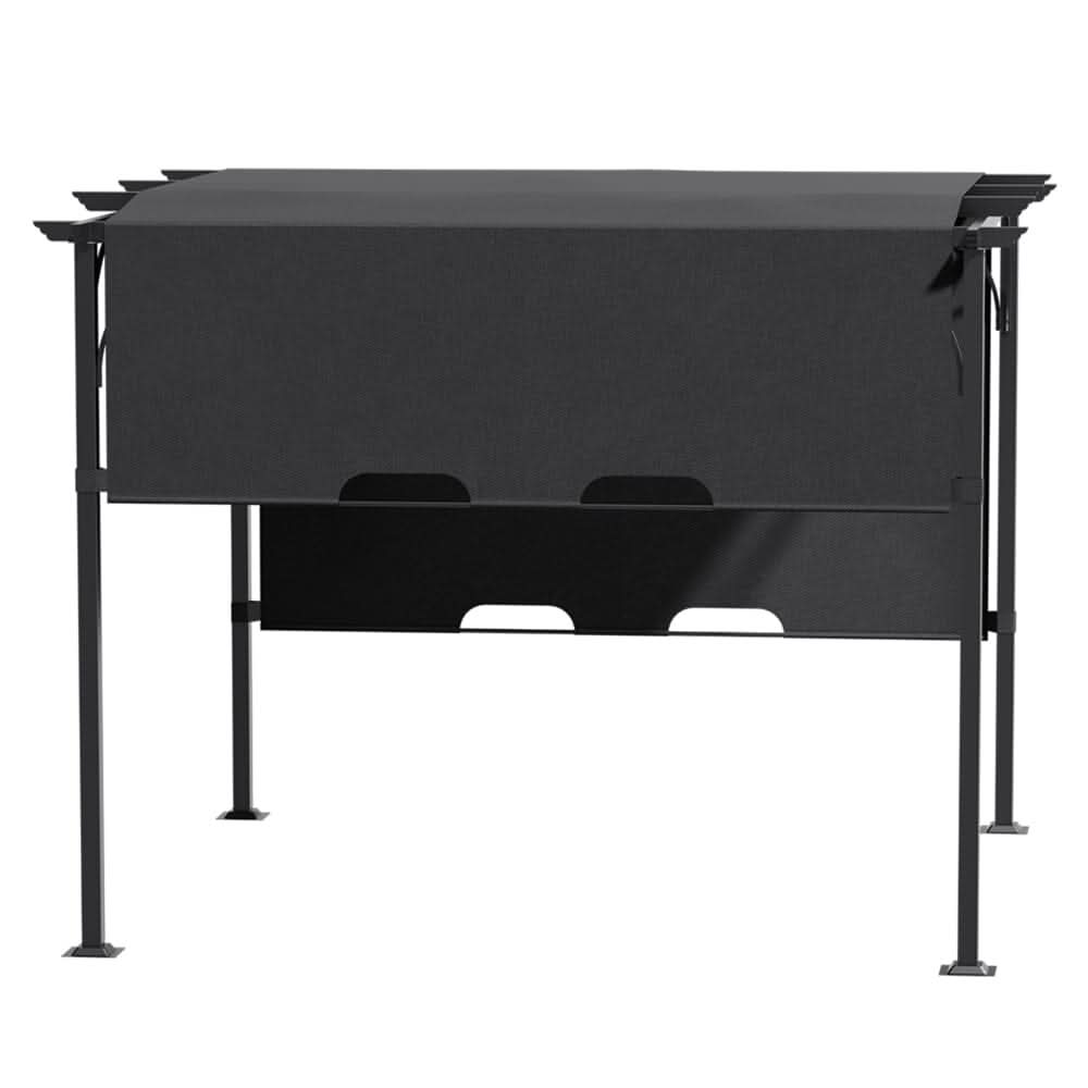 3x3x2.3m/3x4x2.3m Dark Grey Pergola Style Shade Canopy with Adjustable Roof