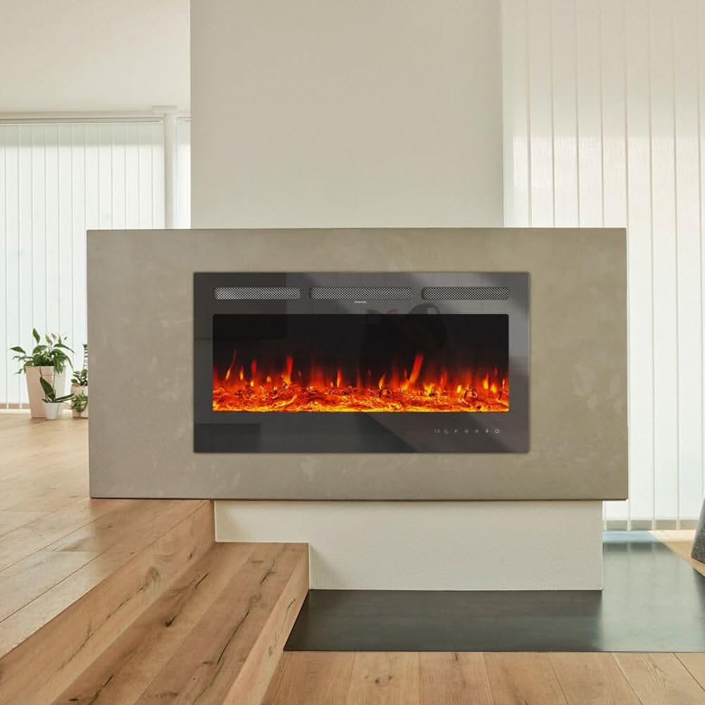 40 Inch Inset Fireplaces 5120 BTU Wall-Mounted Electric Fireplace 9 LED Flame Colours