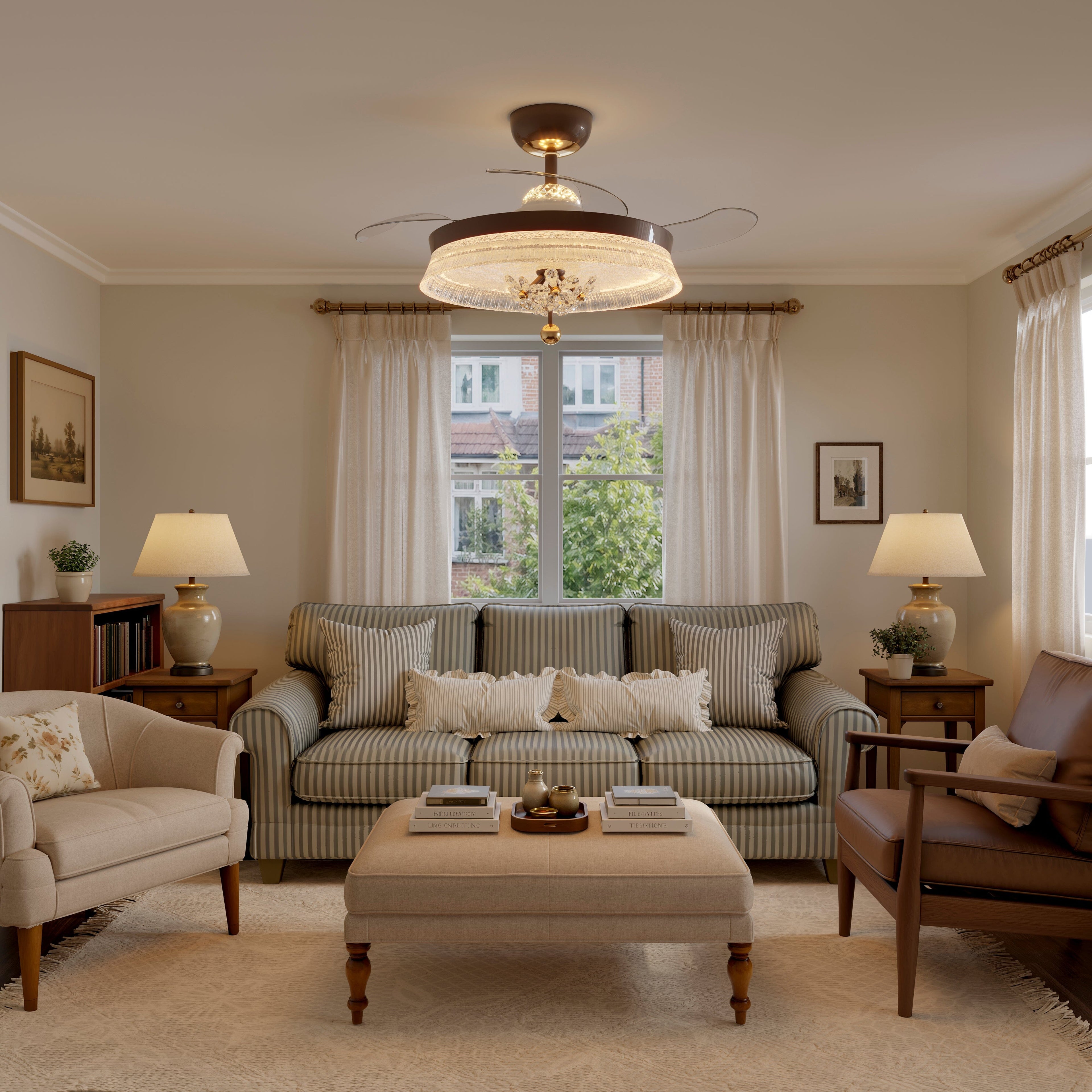 Lightsin 36 Inch Ceiling Fan with 6-Speed Remote and Reverse Motor