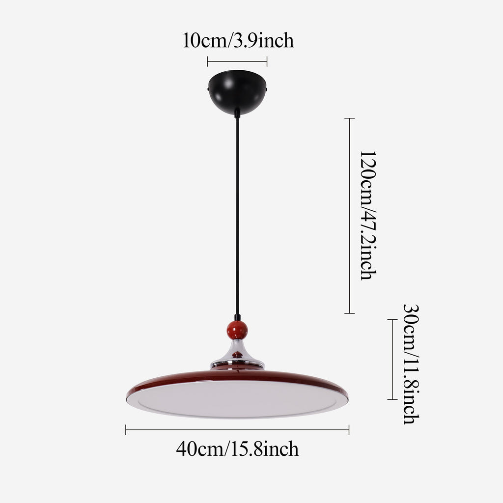 Red Iron Pendant Light | Colour-Changing E27 Ceiling Lamp