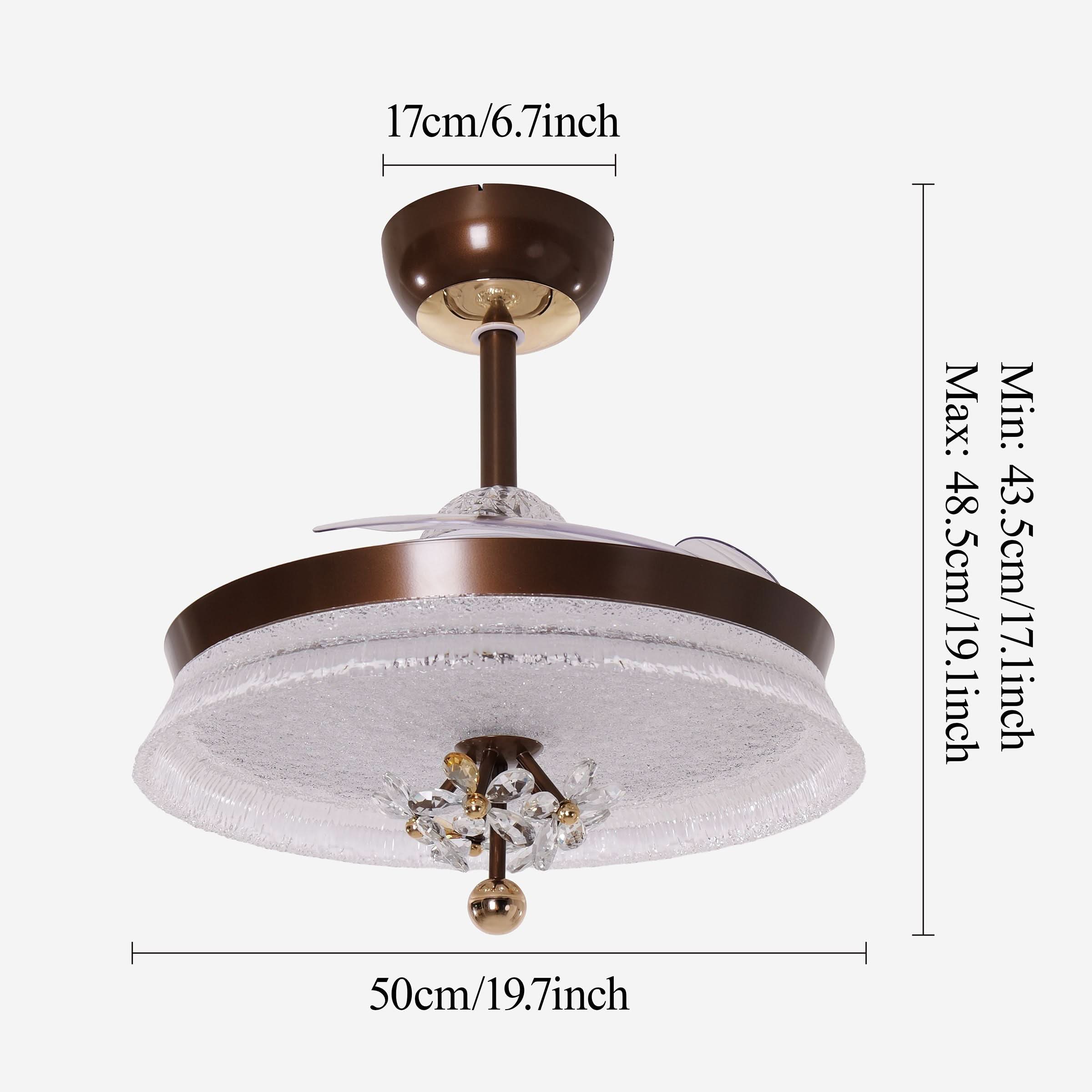 Lightsin 36 Inch Ceiling Fan with 6-Speed Remote and Reverse Motor