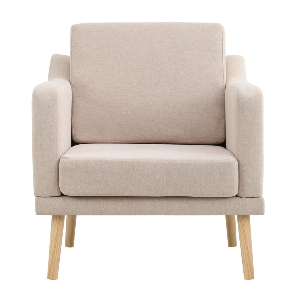 2ft Upholstered Armchair Linen Pebble Weave Padded Single Sofa