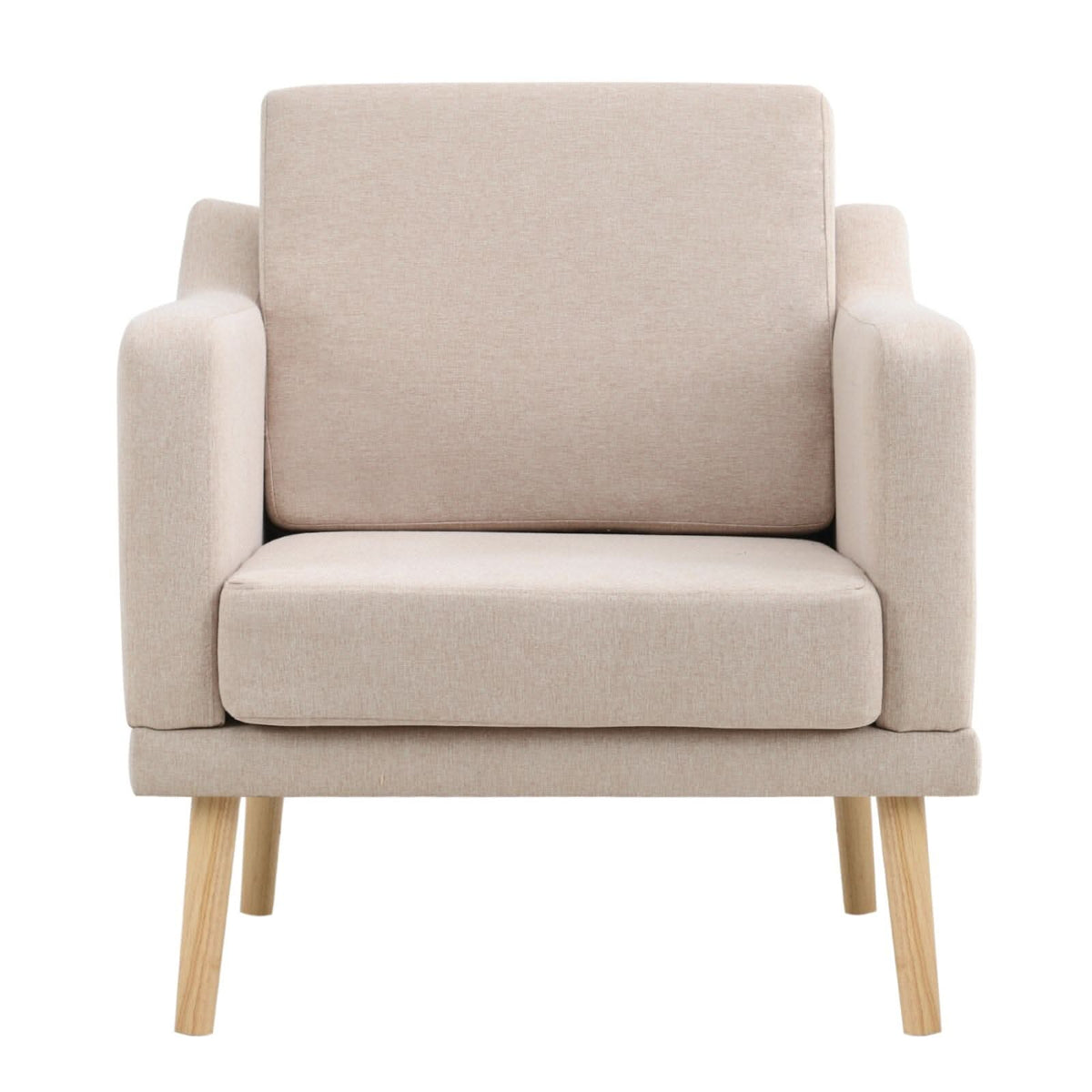 2ft Upholstered Armchair Linen Pebble Weave Padded Single Sofa