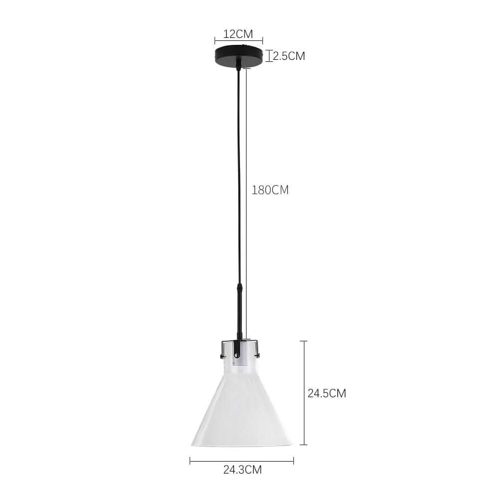 Modern Style Transparent Black Glass Single Light Pendant Light