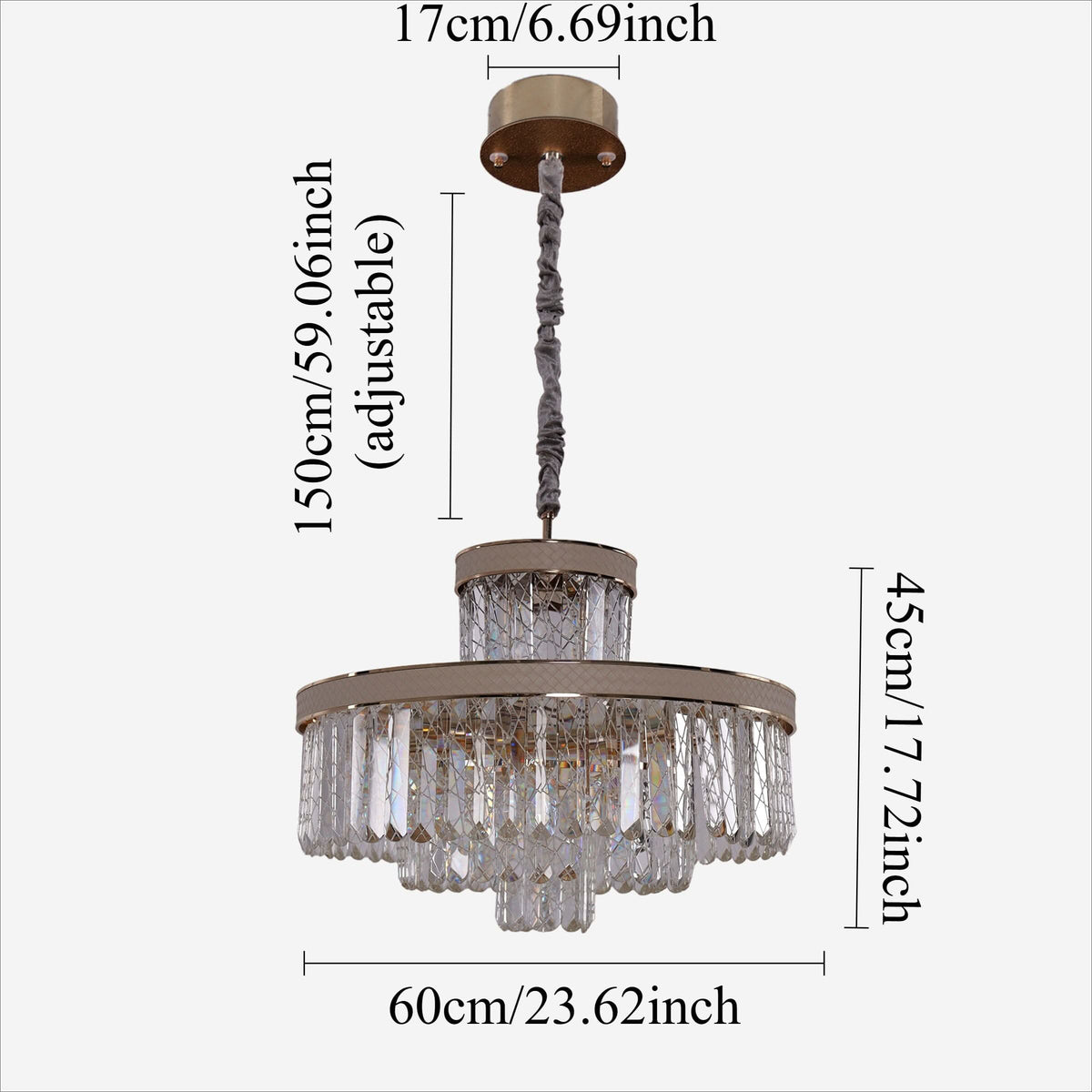 Lightsin Luxury Hanging Lights for Living Room with Golden Crystal Radiance
