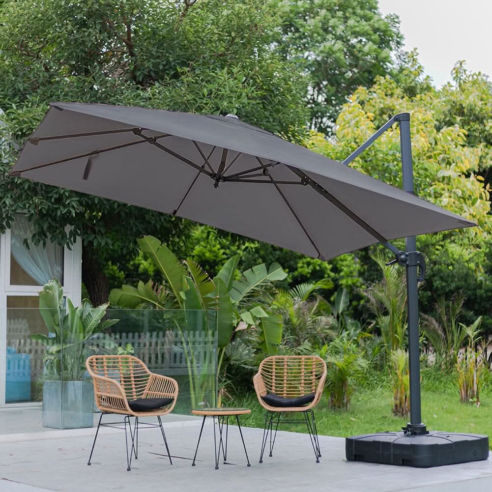 3 x 3 m Square Cantilever Parasol Outdoor Hanging Umbrella for Garden and Patio