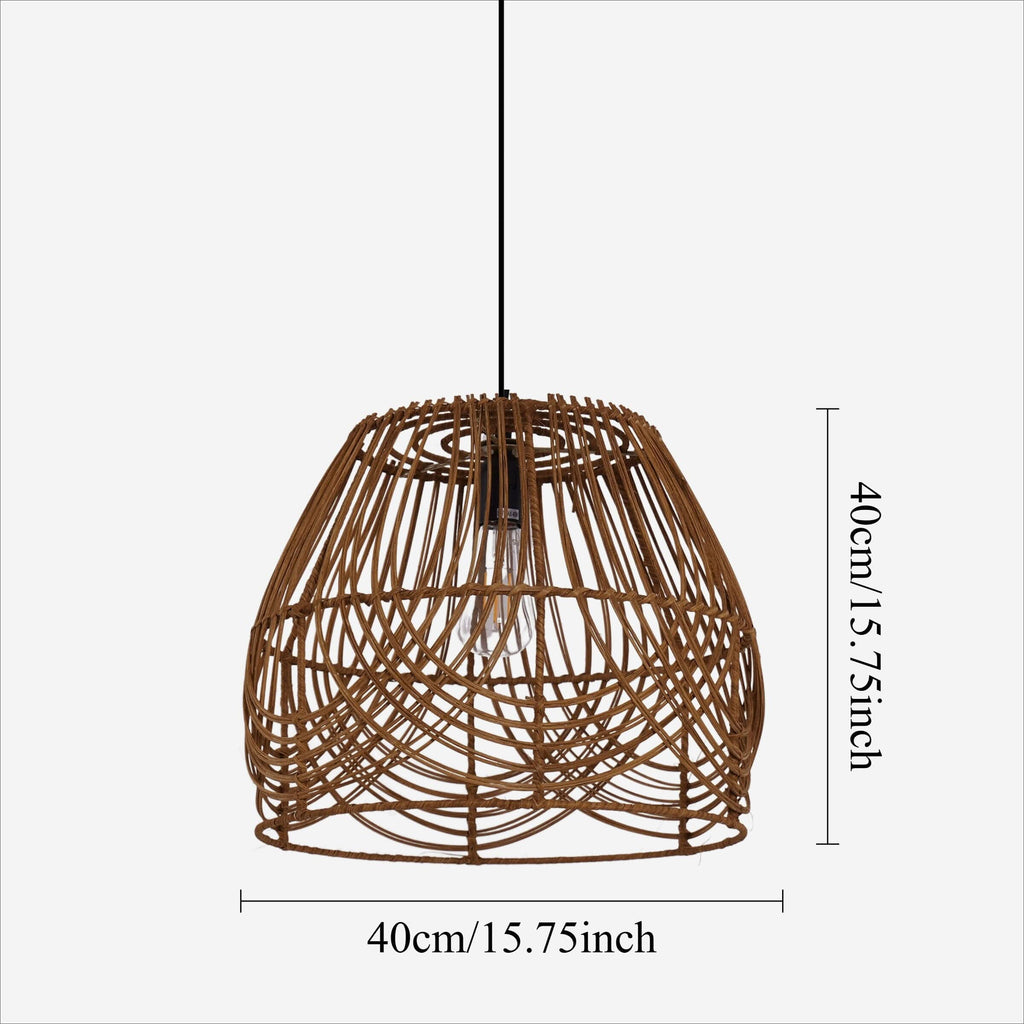Lightsin Handwoven Rattan Pendant Light – Rustic Ceiling Lighting for Living Room & Dining Room