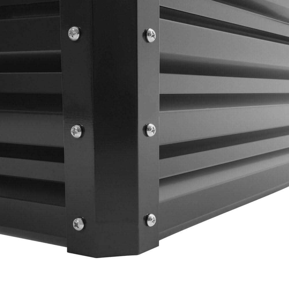 180×90×57cm Charcoal Black Rectangular Raised Garden Bed in Galvanized Steel