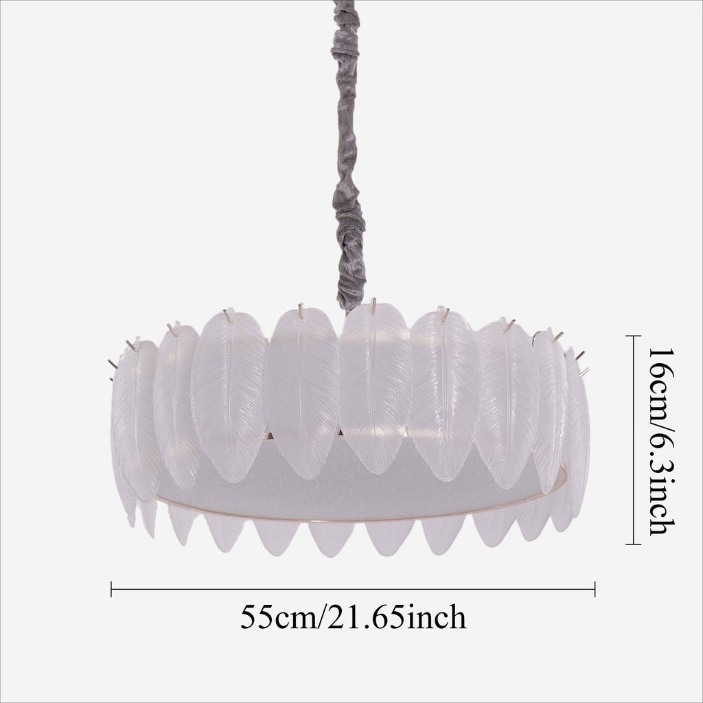 Lightsin Feather Inspired Luxury Glass Chandelier Modern Ceiling Light UK