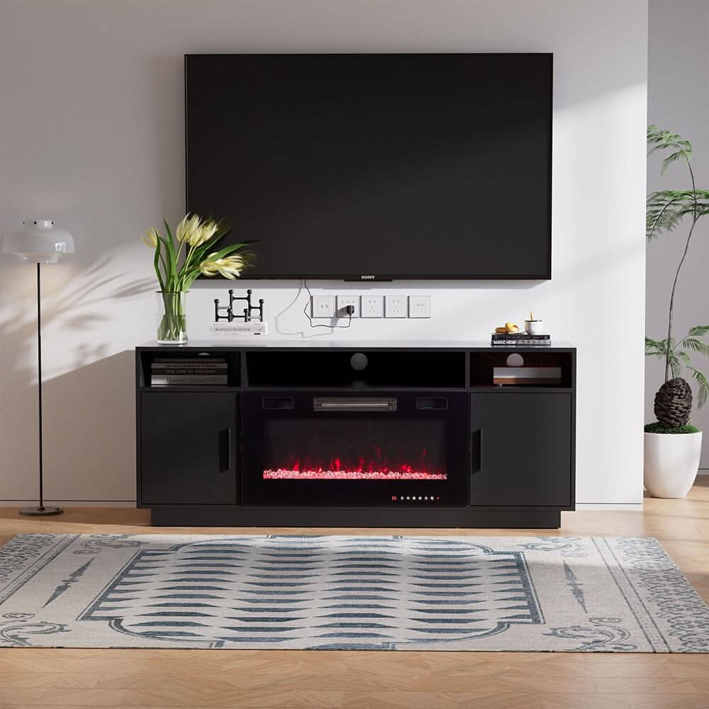 30Inch Electric Fireplace TV Stand | Large Media Cabinet with 24 Colour Options