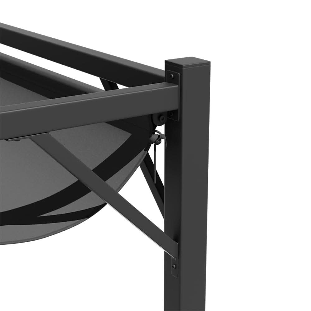 3x2.8x2.3m Dark Grey Pergola with Single-Sided Hollow Fence