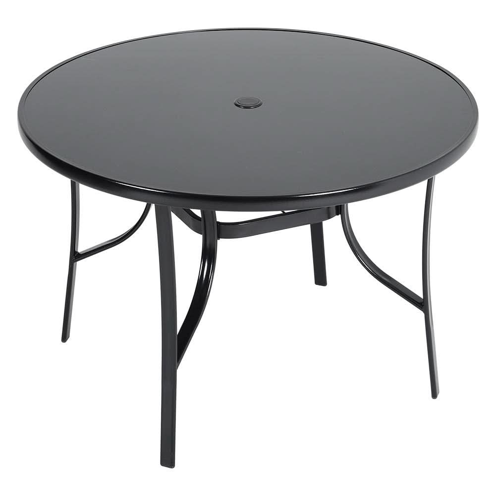 4 Seater Outdoor Round Table Garden Tempered Glass Table and Rattan Chairs
