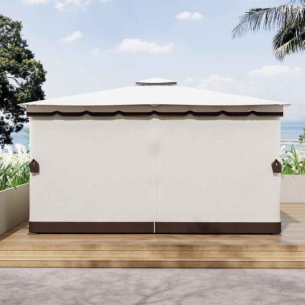 3*3m/4*4m Garden Party Beige Tent with Ground Pegs