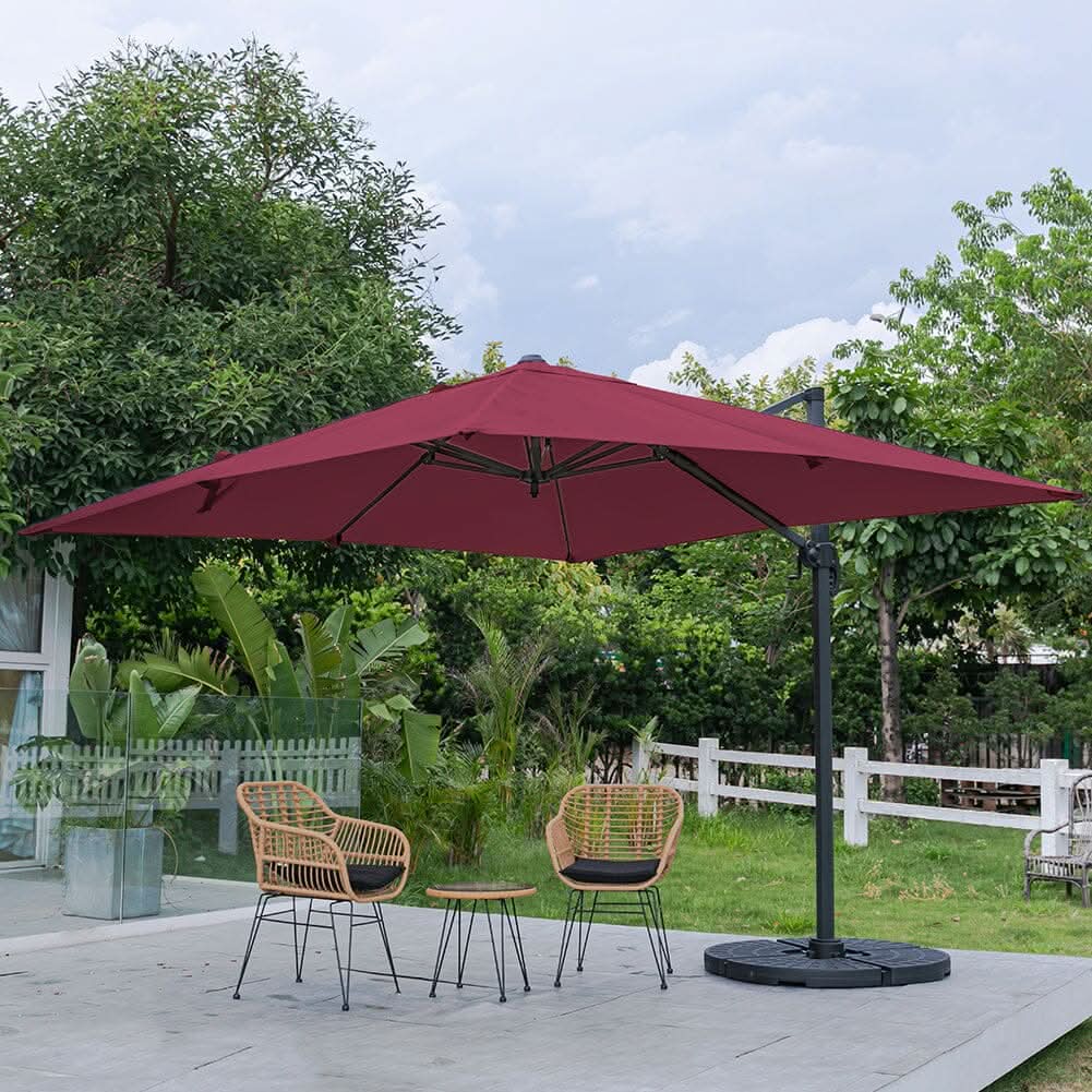 3 x 3M Wide Garden Parasol Outdoor Hanging UV Resistant and Waterproof Umbrella for Patio